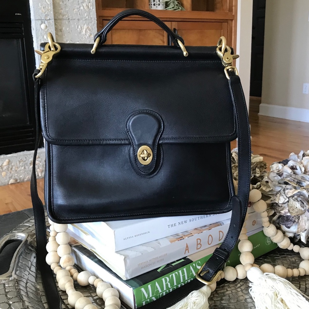 Coach Black Crossbody Bag with Gold Accents